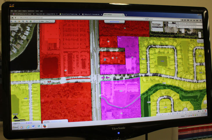 zoning map close up on the computer