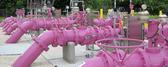 Reclaimed water pipes at Grant Street Water Reclamation facility