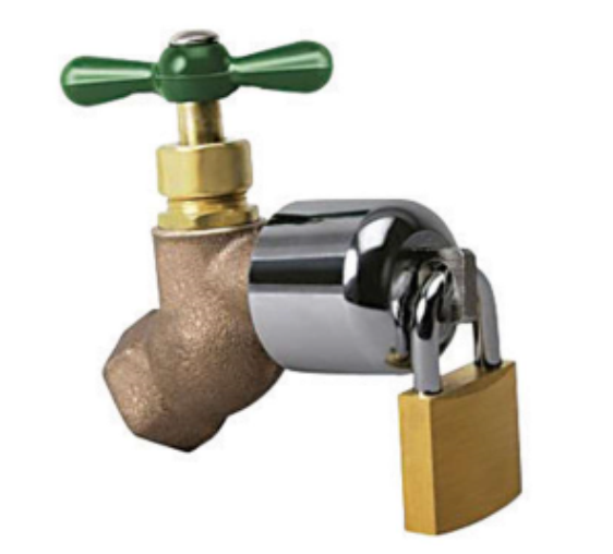 Hose bib with a lock.