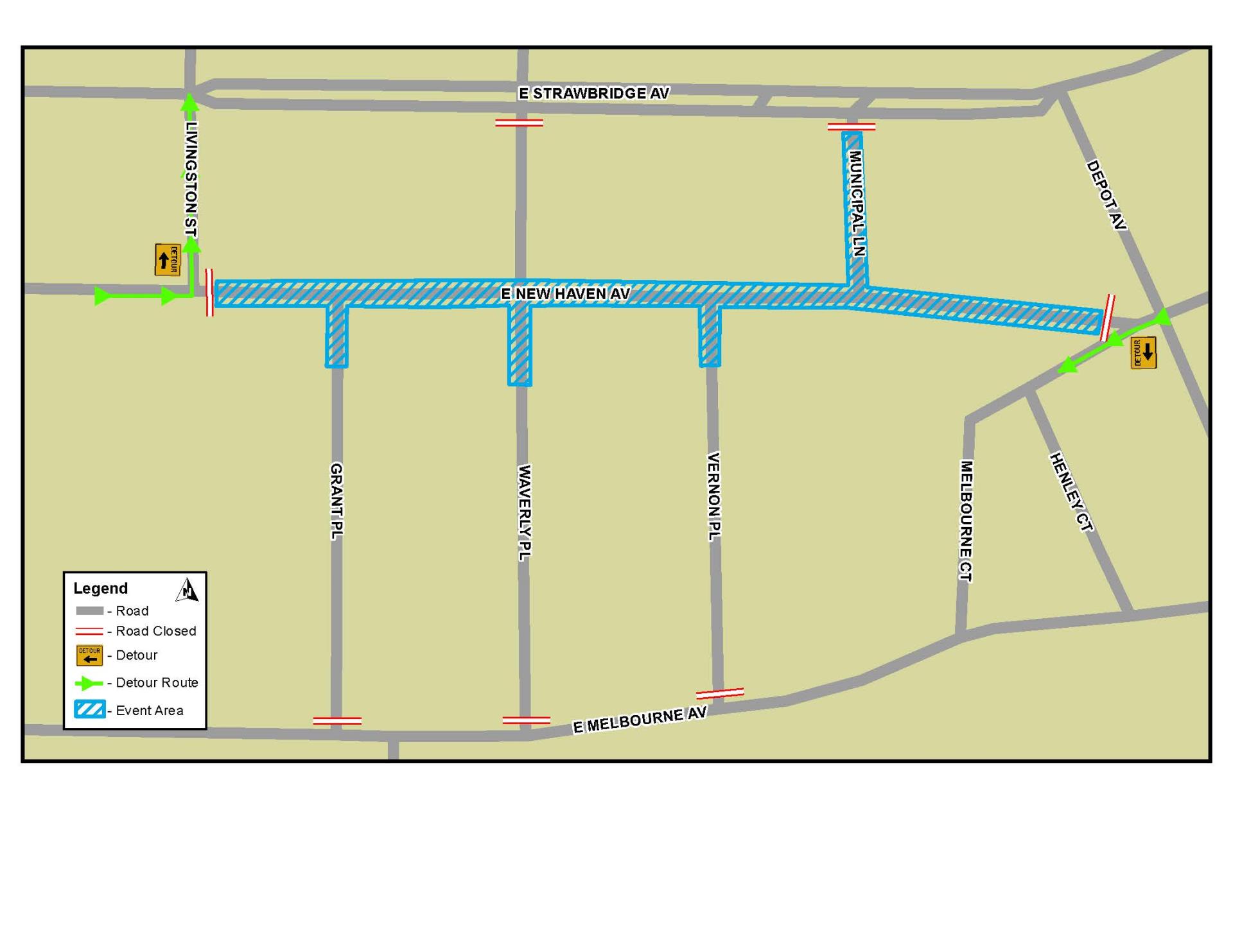 This is a map depicting the road closures for the St. Patrick's Festival