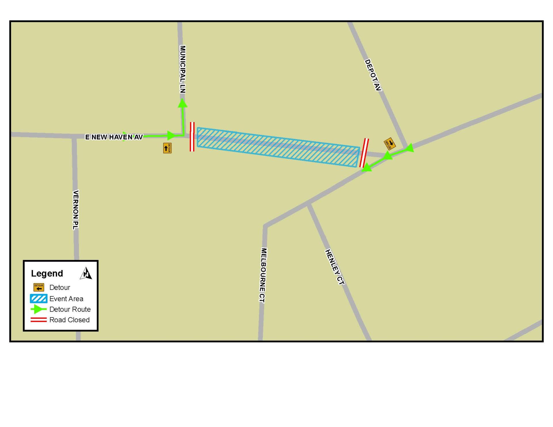 This is a map depicting the road closures for the Candlelight Shopping Event in Downtown Melbourne