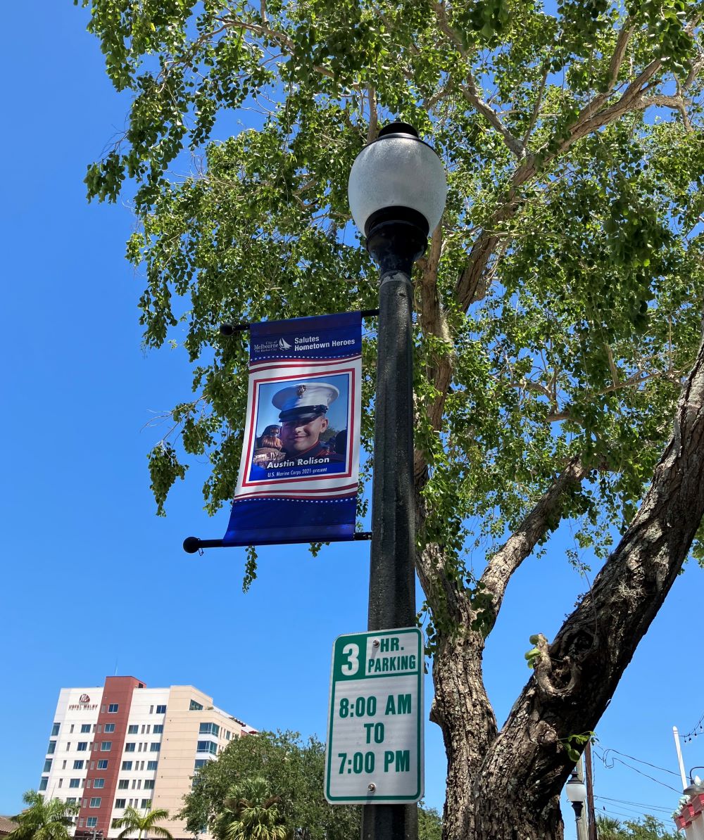 Melbourne Salutes Hometown Heroes banner featuring Austin Rolison