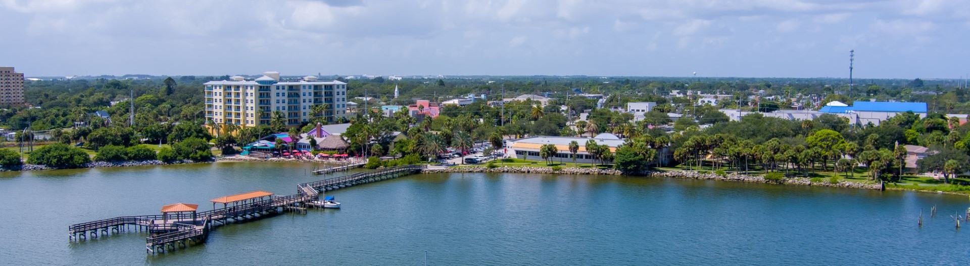 Aerial view of Eau Gallie from the Indian River
