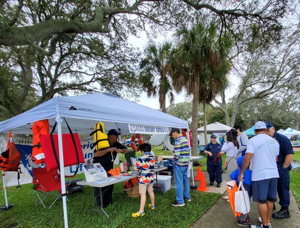 USCG Auxiliary exhibit at Indian River Lagoon Day, Front Street Park.