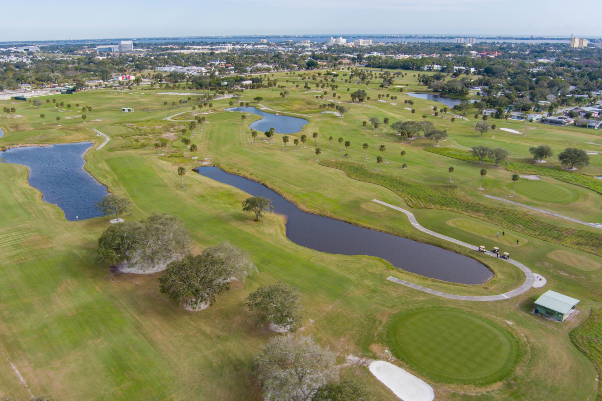Aerial view of Crane Creek Reserve Golf Course