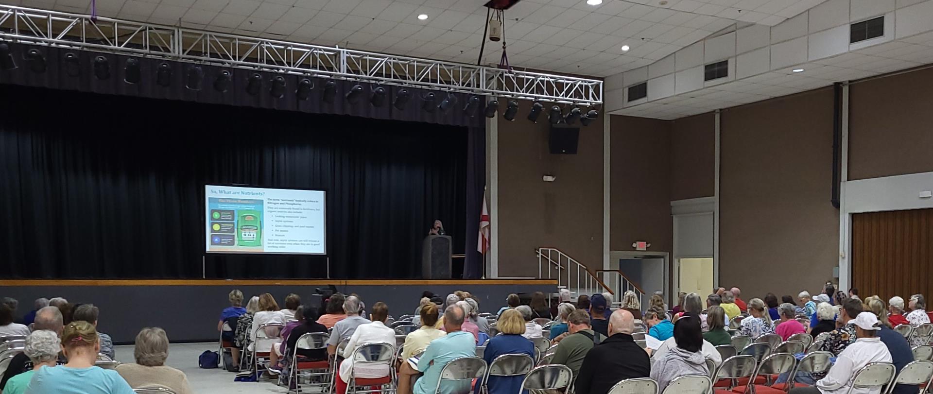 Florida Friendly Landscaping Seminar attendees listen to a presentation in the Melbourne Auditorium